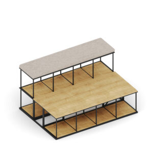 Bejot-Saar-industriële-kast-kantoorkast-planten-kapstok-modulaire-stalen-kluisjes-wandkast-receptie-counter-kantoor-tribune